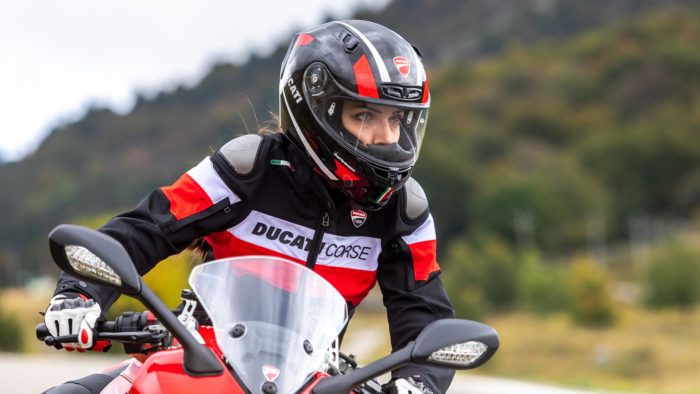 A view of the new 2022 Ducati Apparel line, which features gear designed for Racing, Sporty riding, Touring and Urban Commutes (including a 'lifestyle range')