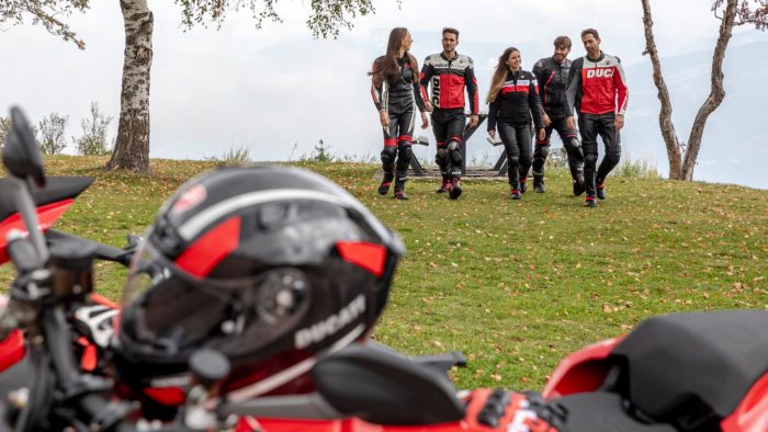 A view of the new 2022 Ducati Apparel line, which features gear designed for Racing, Sporty riding, Touring and Urban Commutes (including a 'lifestyle range')