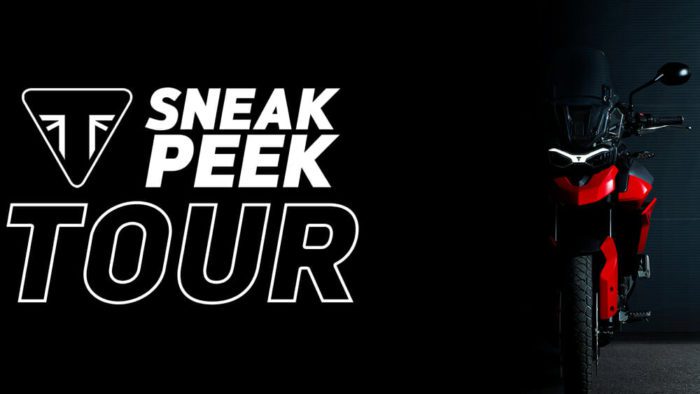 A view of the advert showing off the upcoming Triumph Sneak Peek Tour