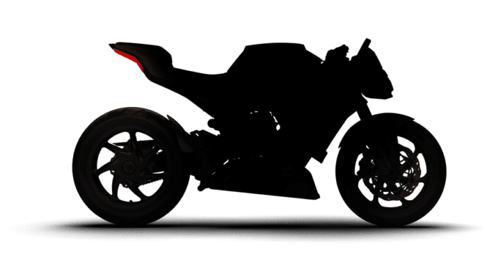 A silhouette of the all-new hyper fighter from Damon Motors