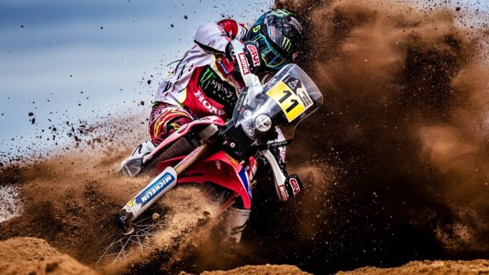 A view of Team Honda in the Dakar Rally