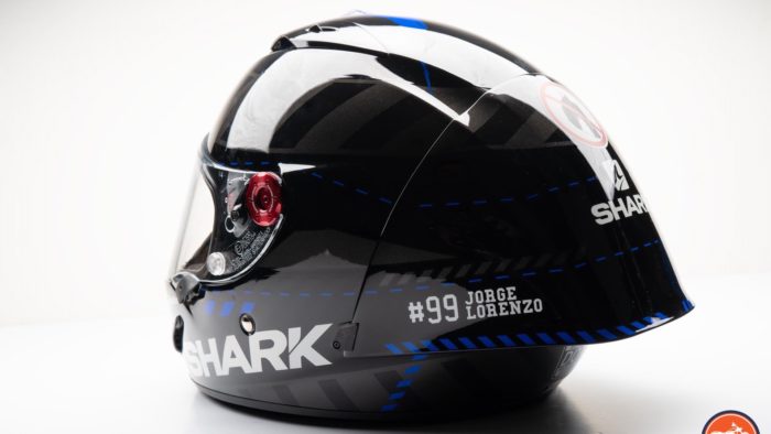 Back of Race-R Pro GP Spoiler Lorenzo Winter Test Edition Helmet