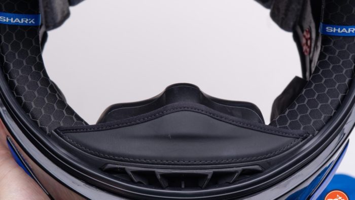Secondary breath guard on Race-R Pro GP Spoiler Lorenzo Winter Test Edition Helmet