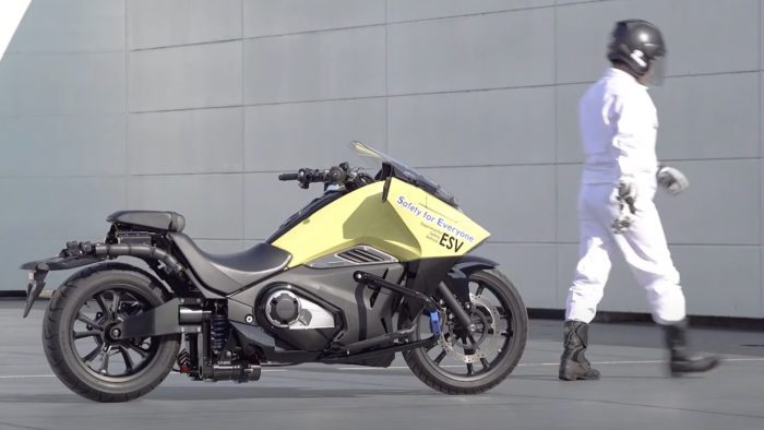 A view of the Experimental Safety Vehicle that Honda used in their recent World premiere of safety technologies to promote the company's progressive projects in regards to rider safety.