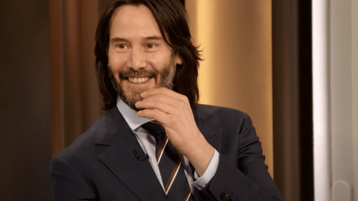 A view of Keanu Reeves on the Drew Barrymore Show