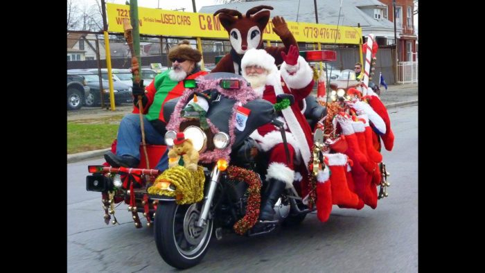 A view of the Toys For Tots Motorcycle Parade, also known as the World's largest motorcycle parade - and everything goes to charity.