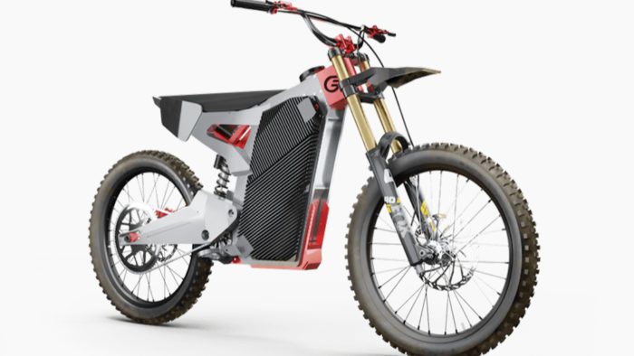 A view of the Graft EO.12 - the first electric motorcycle to feature carbon fibre wheels