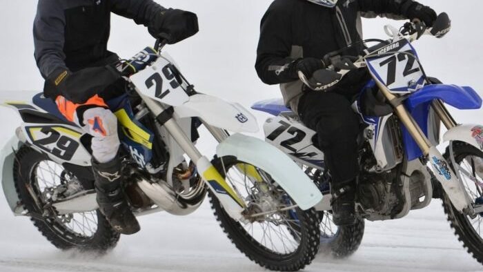 A view fo the Midwest Ice Races, held in Wisconsin and designed to combat winter bike blues.