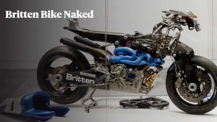 A view of the Brittan V1000 - one of the few bikes left out of 10