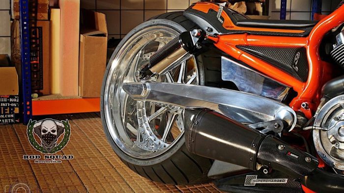 A view of the Harley-Davidson Carbon Eagle created by Rod Squad