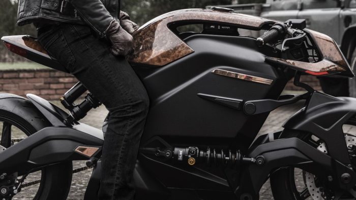 A view of the Vector motorcycle, an electric bike from Arc motorcycles, a UK-based brand