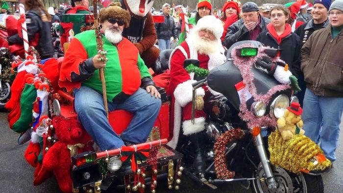 A view of the Toys For Tots Motorcycle Parade, also known as the World's largest motorcycle parade - and everything goes to charity.
