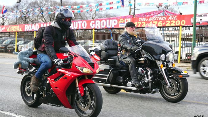 A view of the Toys For Tots Motorcycle Parade, also known as the World's largest motorcycle parade - and everything goes to charity.