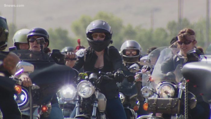 women bikers in support of record breaking