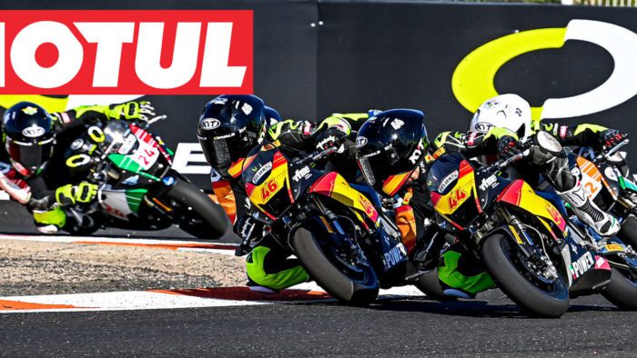 A view of racers in the MiniGP series