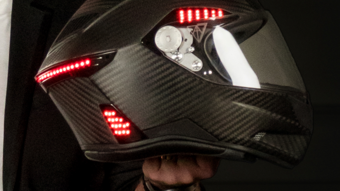 A view of the Vata7's X1 LED Smart Helmet, currently in crowdfunding for America