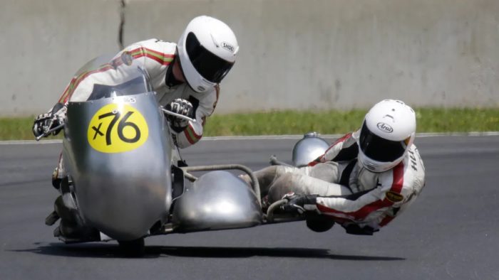 A view of sidecar racing which will soon be ready at Daytona speedway