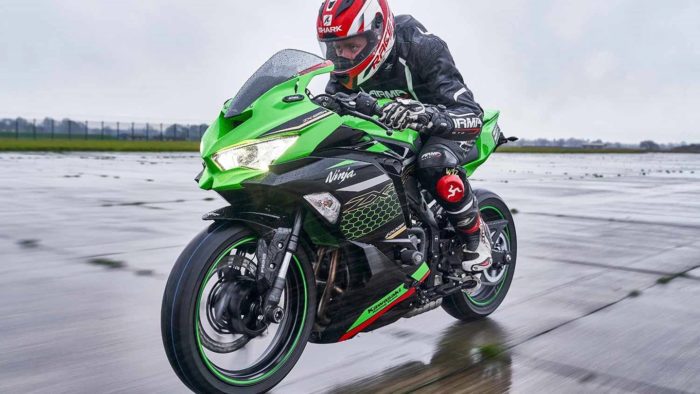 A view of a Kawasaki Ninja ZX-25R Motorcycle
