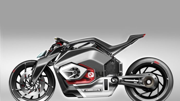 A view of a new design patent for an electric motorcycle from BMW Motorrad
