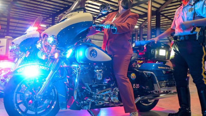 A view of the new Harley-Davidson motorcycles that the NOPD Special Operations Division was given with blessing from their Mayor and the city council