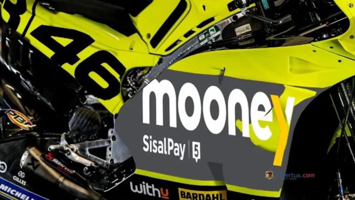 A view of the machines that are set for VR46 Academy, including Mooney sponsorship logos on the bike