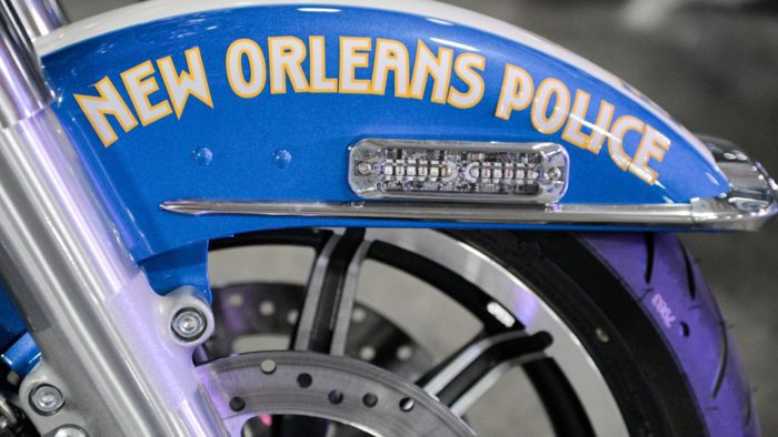 A view of the new Harley-Davidson motorcycles that the NOPD Special Operations Division was given with blessing from their Mayor and the city council