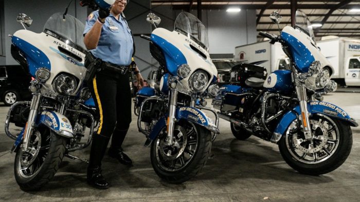 A view of the new Harley-Davidson motorcycles that the NOPD Special Operations Division was given with blessing from their Mayor and the city council