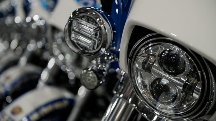 A view of the new Harley-Davidson motorcycles that the NOPD Special Operations Division was given with blessing from their Mayor and the city council