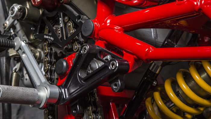 A view of the 2003 Ducati Monster 1000 courtesy of XTR Pepo that was outfitted to the extreme for both the road and the track