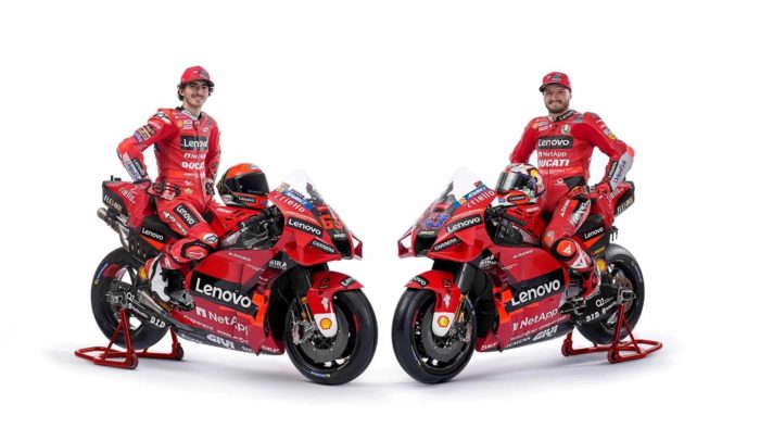 A view of the Ducati Desmosedici team livery revealed for the 2022 season