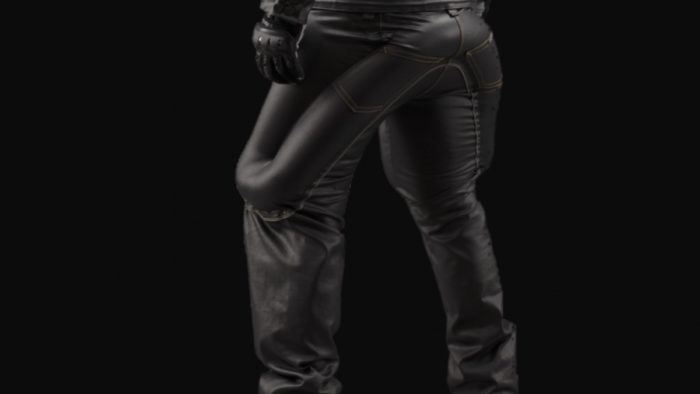 A pair of motorcycle airbag pants from Swedish brand MO'CYCLE