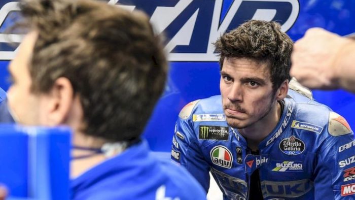 A view of Joan Mir sitting and preparing for a day at the track - pre OR post