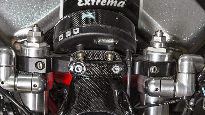 A view of the 2003 Ducati Monster 1000 courtesy of XTR Pepo that was outfitted to the extreme for both the road and the track