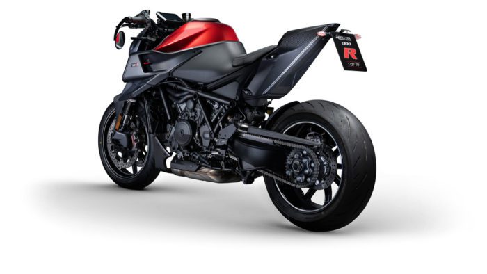 A view of the KTM Brabus 1300 R - the result of a partnership with German Auto Performance brand Brabus and Austrian motorbike brand KTM