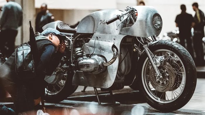 A view of the motorcycles that were present at previous years' of the Handbill Motorcycle Show