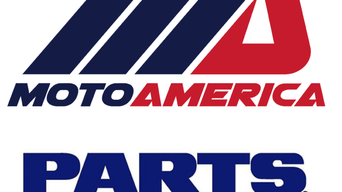 A view of the MotoAmerica and Parts Unlimited Logos