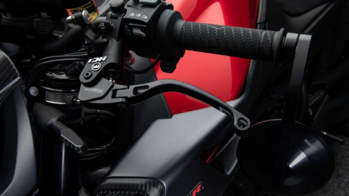 A view of the KTM Brabus 1300 R - the result of a partnership with German Auto Performance brand Brabus and Austrian motorbike brand KTM