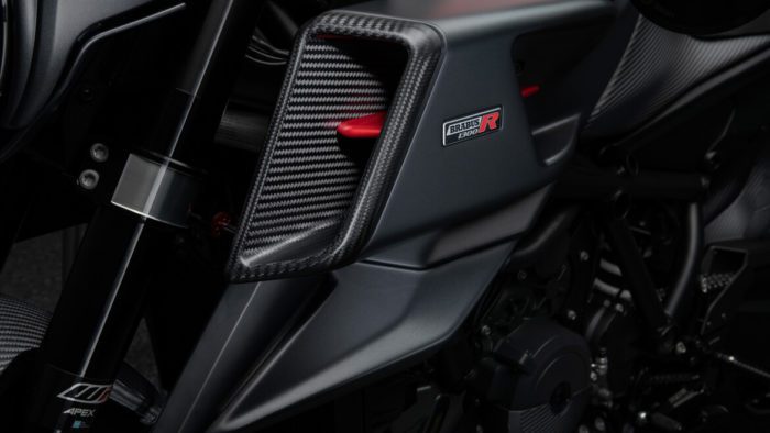 A view of the KTM Brabus 1300 R - the result of a partnership with German Auto Performance brand Brabus and Austrian motorbike brand KTM