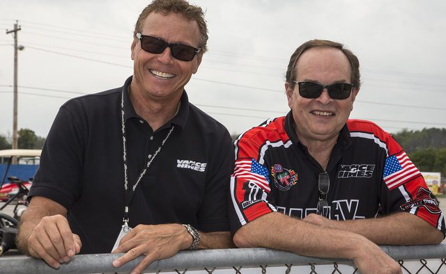 A view of Vance and Hines, founders of the brand of the same name, prior to their being inducted into the Daytona-based Motorsports Hall of Fame